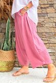 Annie Cushion Cotton Barrel Culotte Pant Indian Pink
